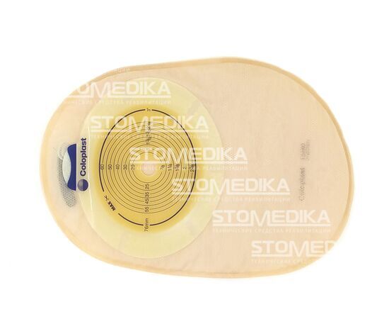 154800 Калоприемник SenSura Coloplast недренируемый непрозрачный со встроенной плоской пластиной и фильтром, вырезаемое отверстие 10-76 мм